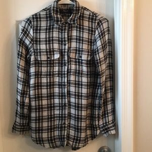 Madewell Black & White Flannel Shirt